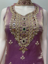 Dusty Plum Antique Gold Jewel Salwar Set