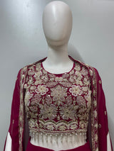 Magenta Gold Cape Palazzo Set