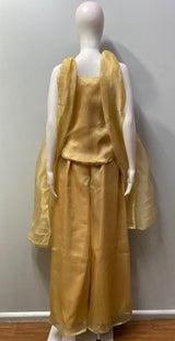 Antique Mustard Multicolor Jewel Palazzo Set