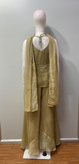 Antique Gold Pearl Jewel Palazzo Set