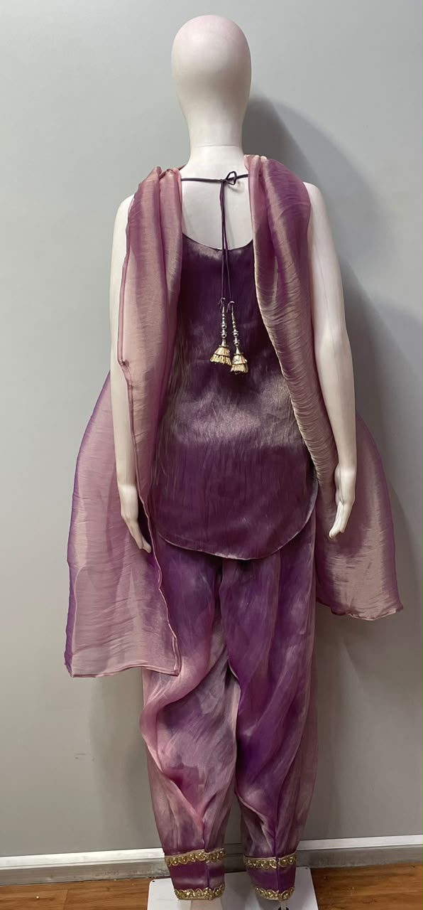 Dusty Plum Antique Gold Jewel Salwar Set