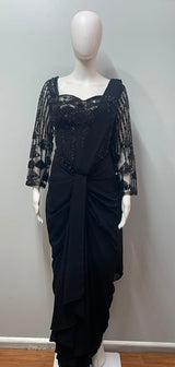 Noir Crystal Corset Draped Saree Ensemble