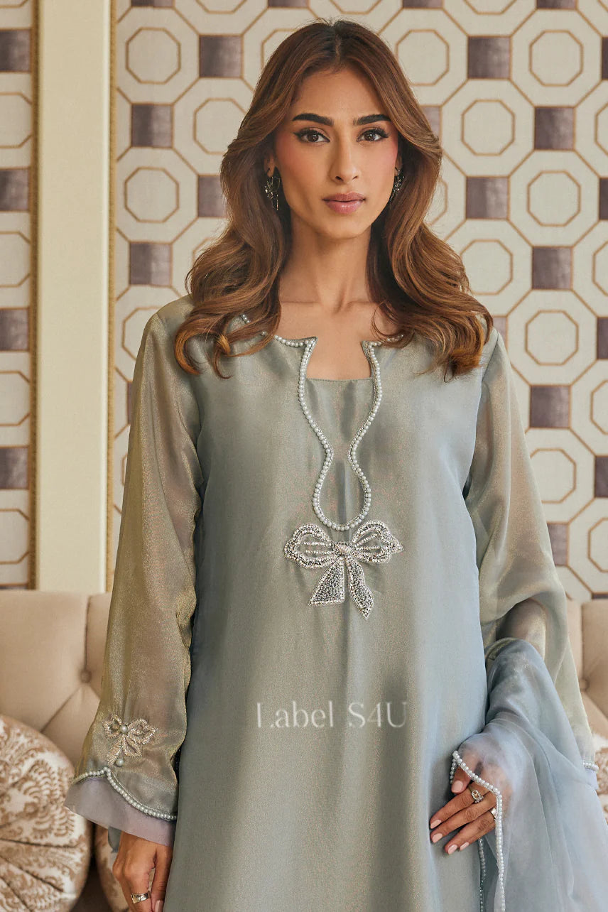 Sage Green Embroidered Festive Suit
