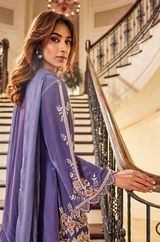 Lavender Noor Embroidered Kurta Palazzo Set