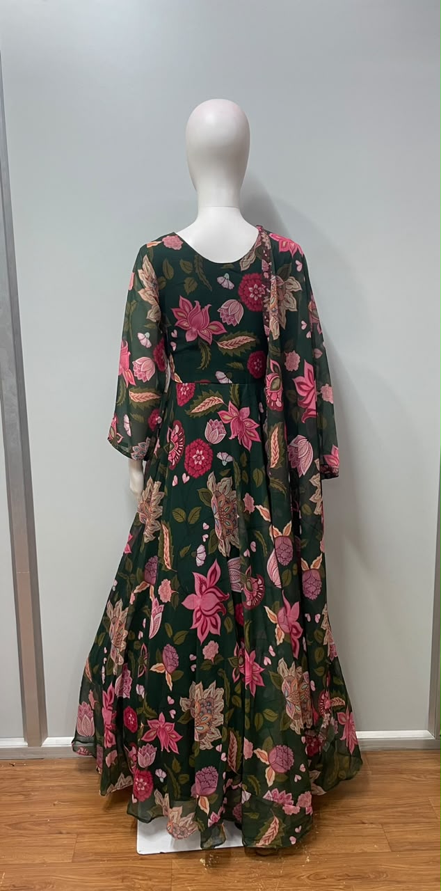 Emerald Floral Embroidered Jacket Palazzo Set