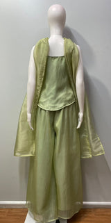 Pistachio Green Multicolor Jewel Palazzo Set