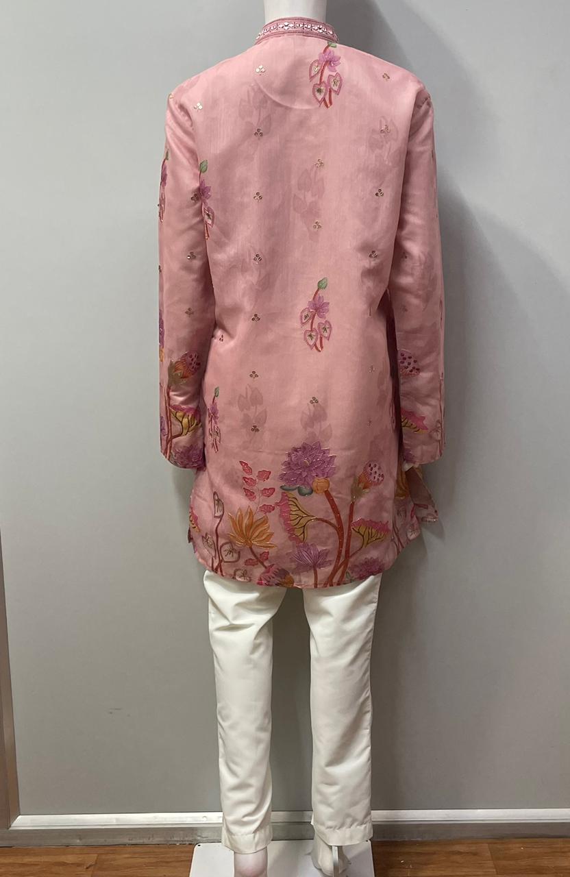 Peach Botanical Men's Kurta Set