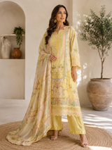 Yellow Printed Kurta Palazzo Set