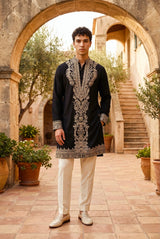Black Antique Gold Heritage Men's Kurta Set