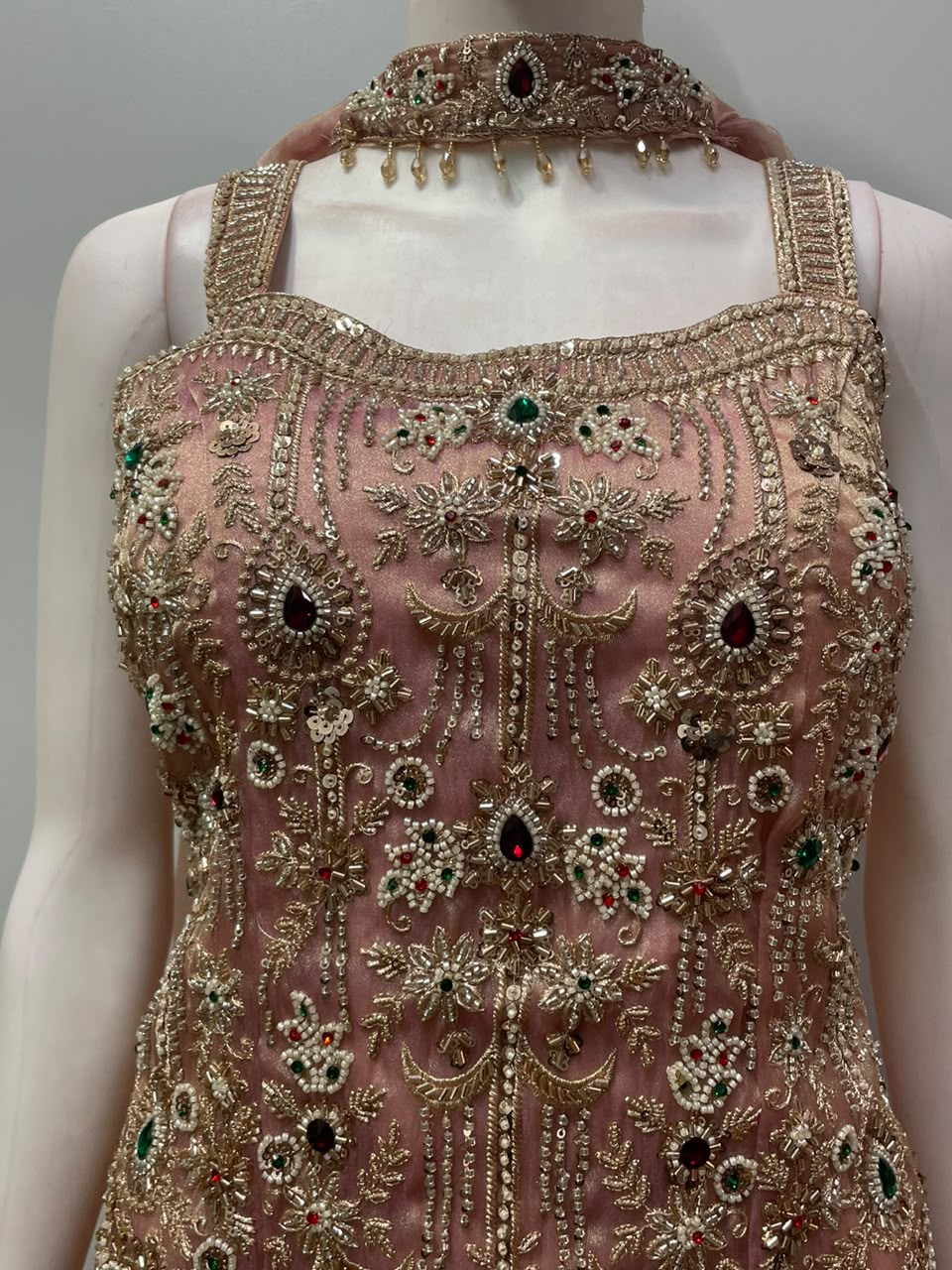 Dusty Rose Multicolor Jewel Palazzo Set
