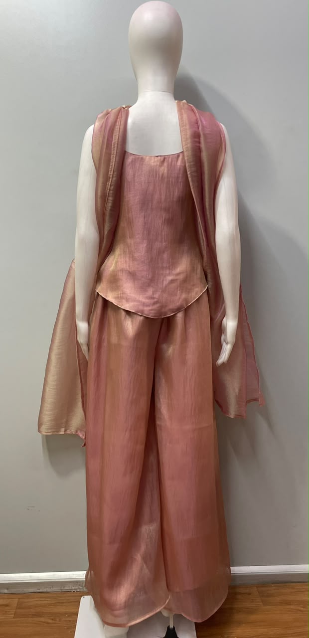 Dusty Rose Multicolor Jewel Palazzo Set