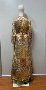 Chartreuse Mosaic Embroidered Jacket Couture Ensemble
