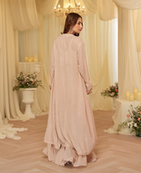 Blush Champagne Embellished Lehenga with Long Sequin Jacket