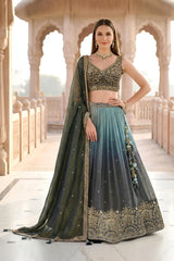 Sage Green Embroidered Lehenga Set