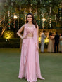 Blush Draped Saree Lehenga Ensemble - MishUUU