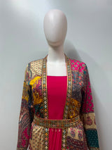 Rani Pink Mosaic Embroidered Jacket Couture Ensemble