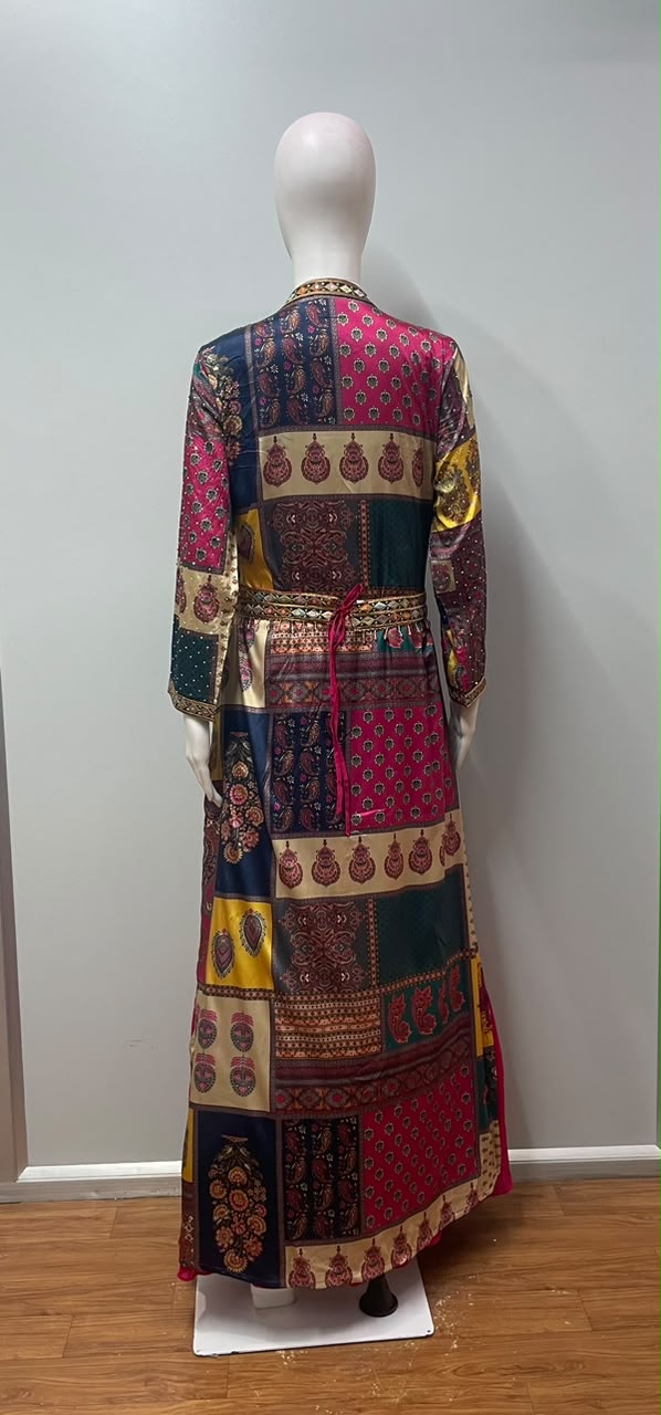 Rani Pink Mosaic Embroidered Jacket Couture Ensemble