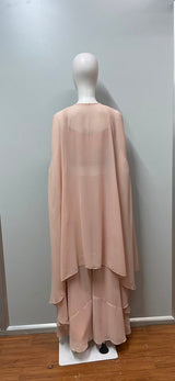 Soft Peach Pearl Cape Palazzo Set