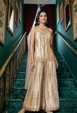 Champagne Zari Luxe Palazzo Couture Ensemble