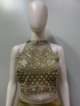 Antique Olive Multicolor Jewel Palazzo Set