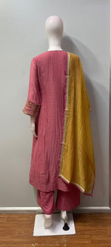 Dusty Rose Mustard Gold Kurta Set