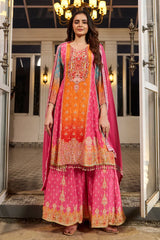 Rani Pink Embroidered Palazzo Set