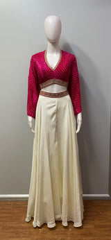Fuchsia Gold Bandhani Palazzo Set
