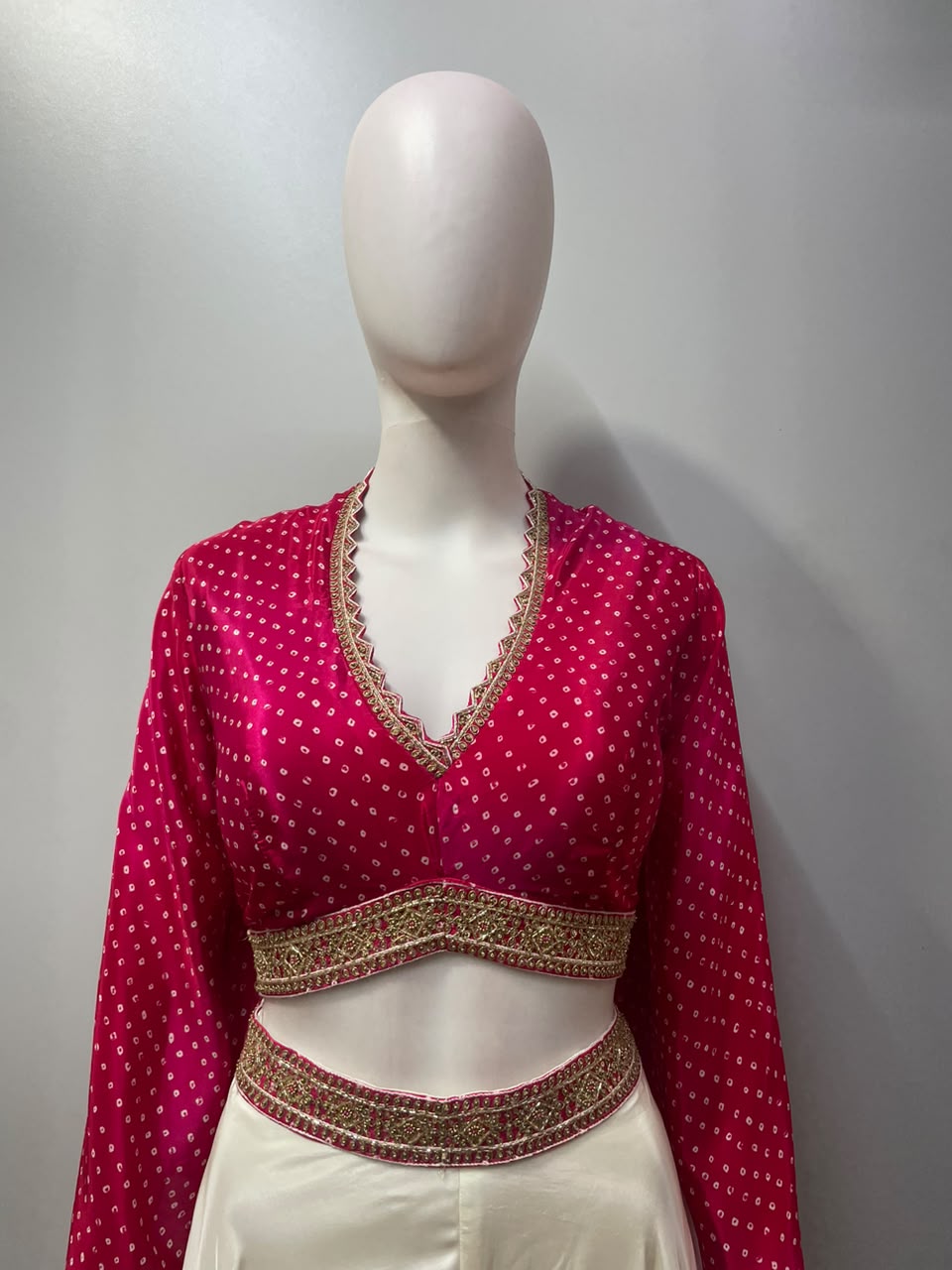 Fuchsia Gold Bandhani Palazzo Set