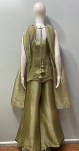 Antique Olive Gold Jewel Palazzo Set