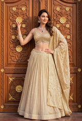 Champagne Gold Pearl Lehenga Set
