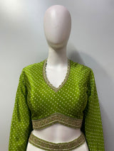 Olive Green Gold Bandhani Palazzo Set