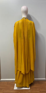 Antique Mustard Multicolor Paisley Cape Palazzo Set