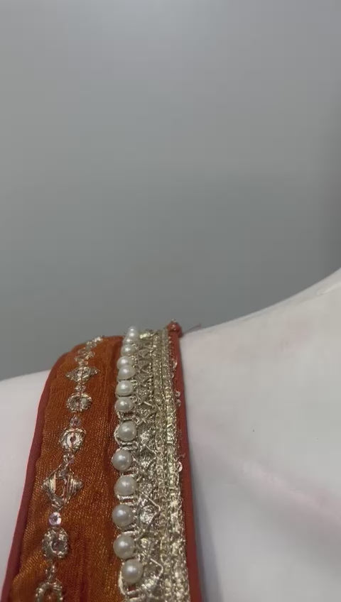Burnt Orange Gold Jewel Palazzo Set