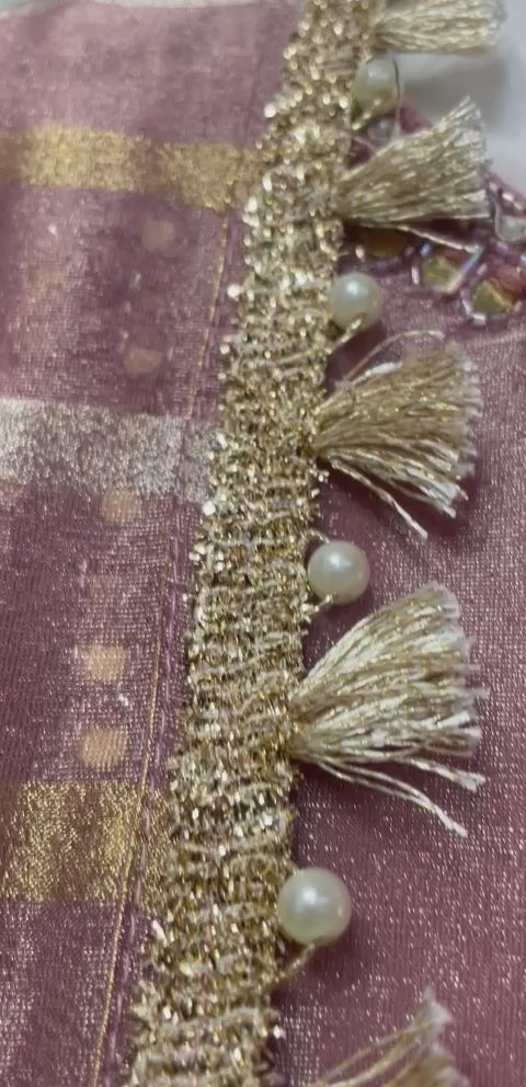 Dusty Rose Antique Gold Jewel Kurta Set
