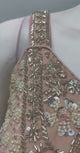 Dusty Peach Pearl Draped Saree Set