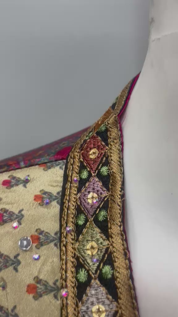 Rani Pink Mosaic Embroidered Jacket Couture Ensemble