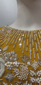 Mustard Pearl Draped Saree Set
