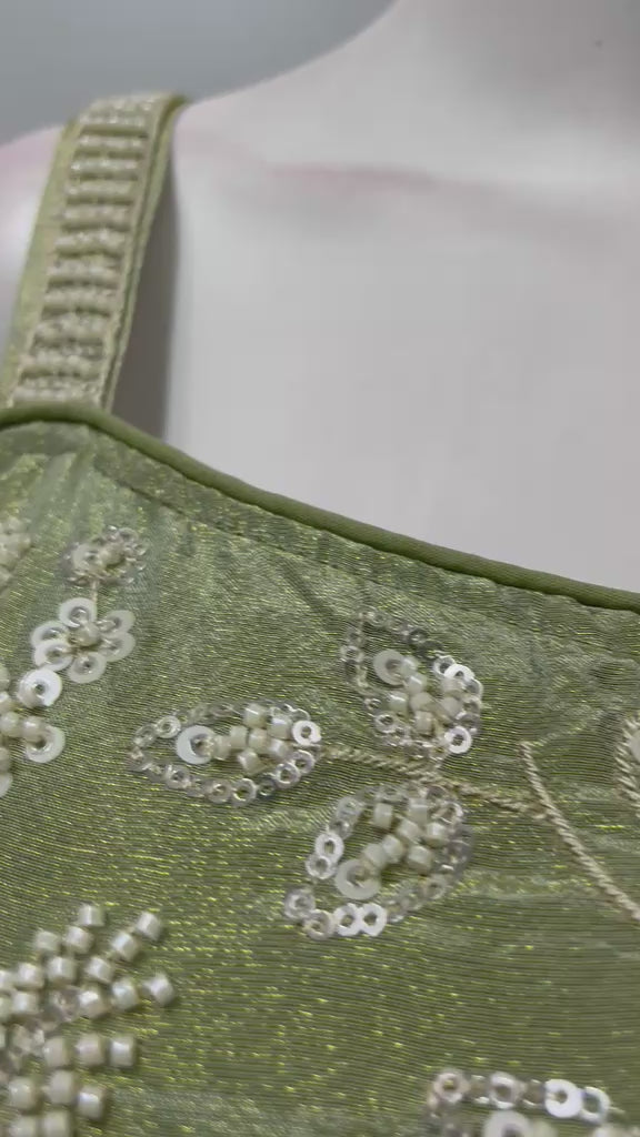 Olive Gold Floral Embroidered Sharara Ensemble