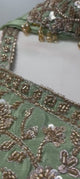 Sage Green Antique Gold Floral Palazzo Set