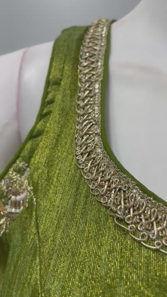 Olive Zari Embroidered Palazzo Set