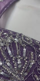 Plum Silver Draped Saree Set