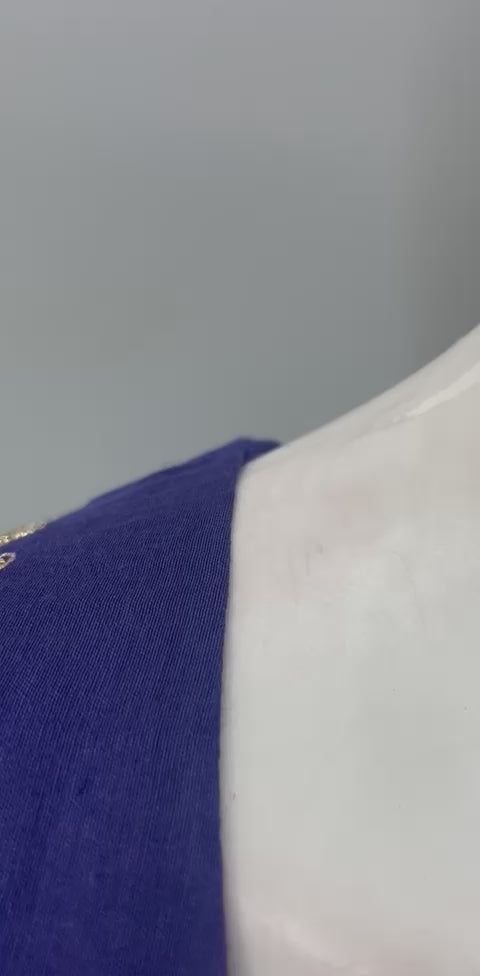 Royal Blue Gold Paisley Anarkali Set