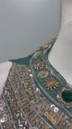 Seafoam Gold Jewel Embroidered Palazzo Drape Set