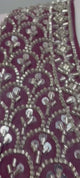 Berry Wine Silver Crystal Draped Saree Set