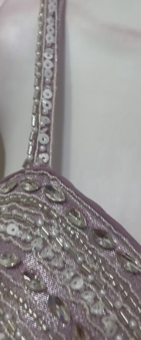 Smoky Lilac Silver Floral Lehenga Set