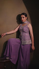 Lavender Embroidered Peplum Kurta with Palazzo Pants