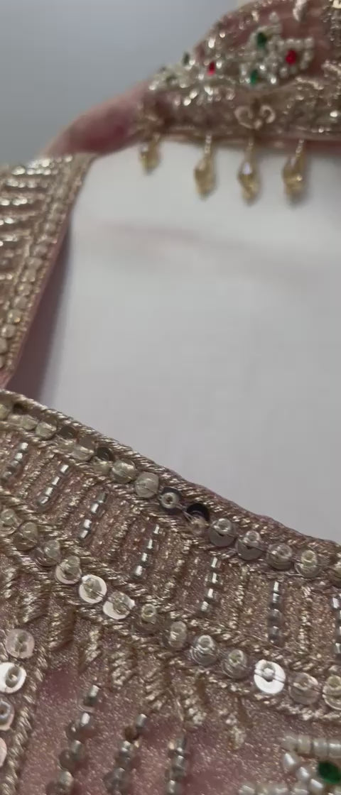 Dusty Rose Multicolor Jewel Palazzo Set