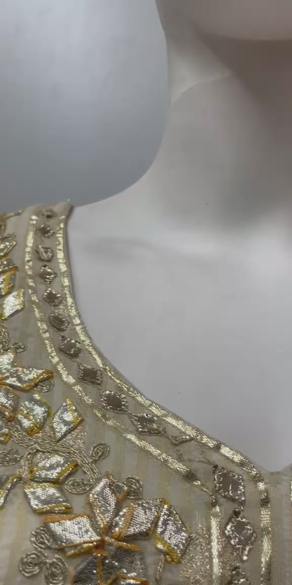 Ivory Gold Mirror Sharara Set