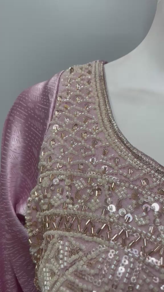 Blush Pink Zari Draped Lehenga Set