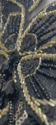 Black Appliqué Draped Saree Set